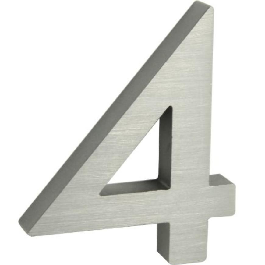 Hliníkové číslo 3D Stříbrná