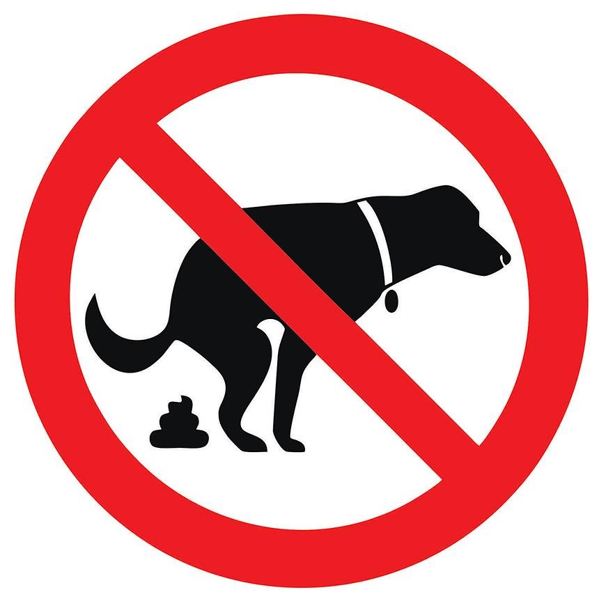 Zákaz venceni psu – samolepka   92x