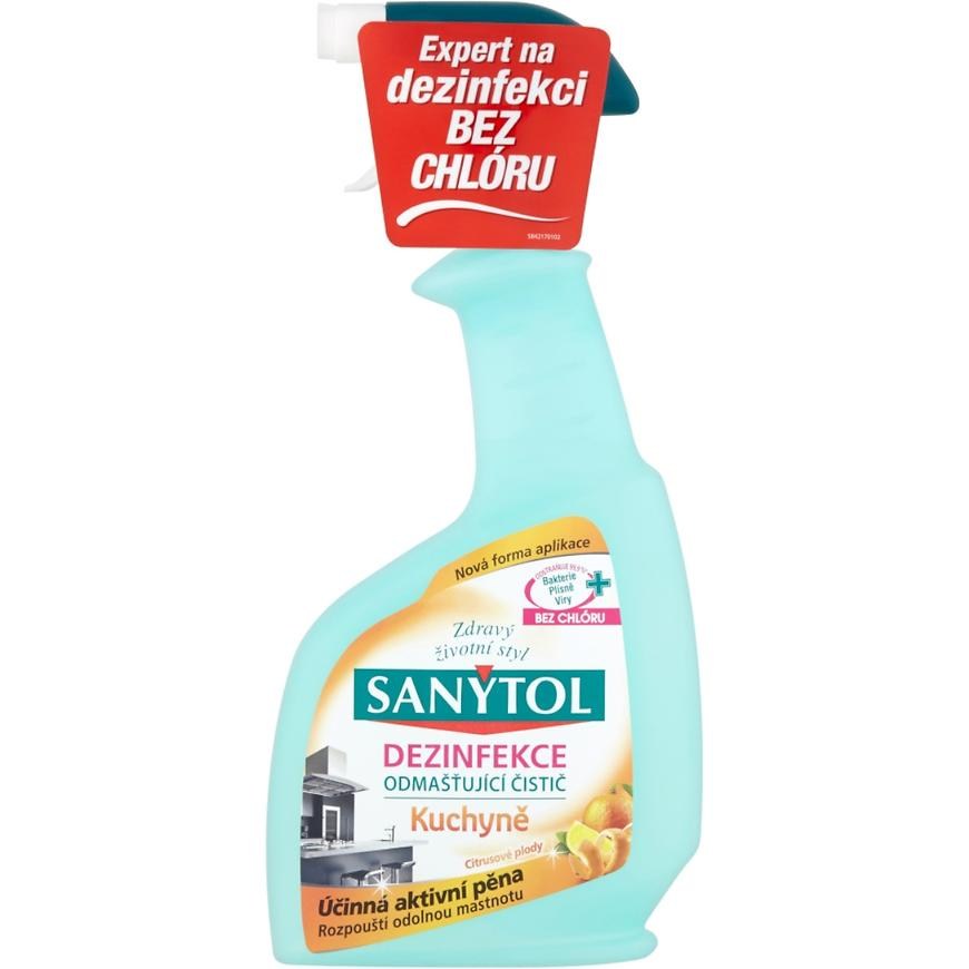Dezinfekce čistič Sanytol odmašťující kuchyně citrusové